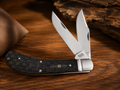 Rough Ryder Black Reserve Basketweave Pakkawood Trapper – 2 Blade – 440A Stainless - #0040