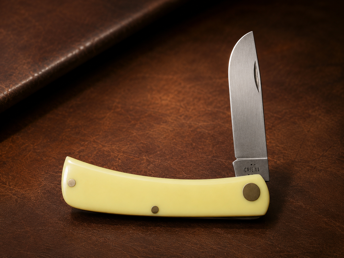 Case XX Yellow Synthetic Sod Buster Jr. – Single Blade – 3.63” Closed - #0211