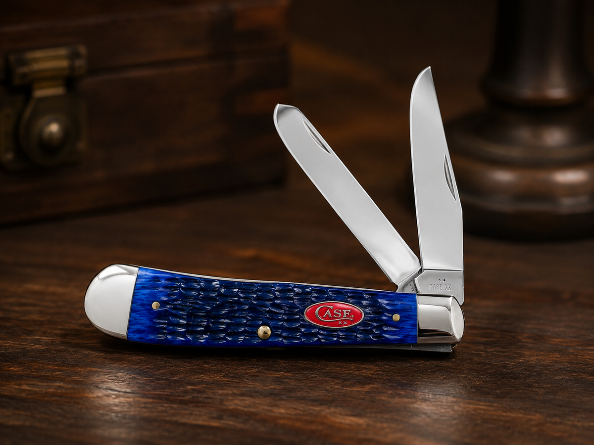 Case XX Rogers Jig Navy Blue Bone Trapper – Tru-Sharp Stainless - #0105