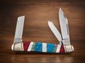 Rough Ryder Stoneworx Stockman – Turquoise, Mother-of-Pearl & Abalone – 3 Blade - #0122