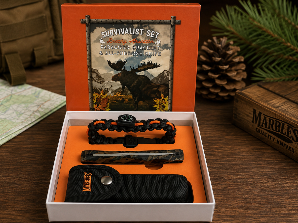 Marble’s MR395 Brushy Mountain Survivalist Set – Knife & Paracord Bracelet - #0288