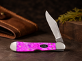 Case XX Smooth Pink Crackle Kirinite Mini CopperLock – Tru-Sharp Stainless - #0057