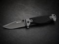 Sigma Tactical Ball-Bearing Flipper – Gray Drop-Point Blade – Black Textured Handle - #0073
