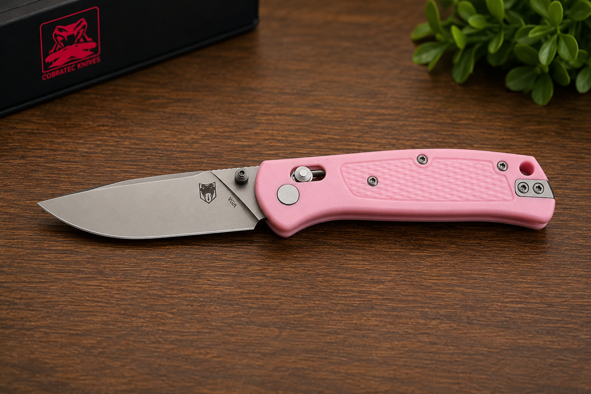 CobraTec Scout Bar Lock Pink – VG10 EDC Folding Knife - #0361