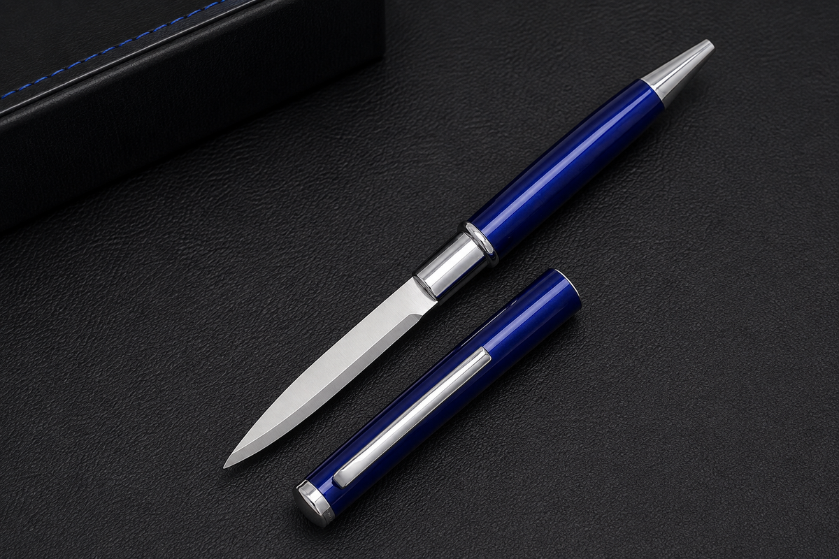 CobraTec Blue Pen Knife – Concealed 2.5” Stainless Blade - #0363