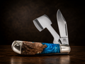 Rough Ryder Pandora Swirl Pocket Chopper – Blue Resin & Wood – 2 Blade – 440 Stainless