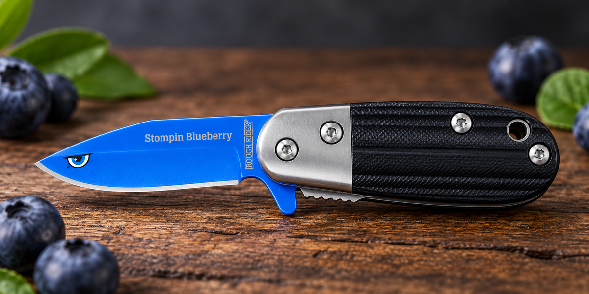 Rough Ryder Stompin’ Blueberry Mini Assisted EDC Knife