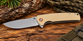 Klaken Tan EDC Folding Knife – Stonewashed Blade