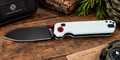 HX Outdoors Hyla White & Black Button-Lock EDC Folding Knife