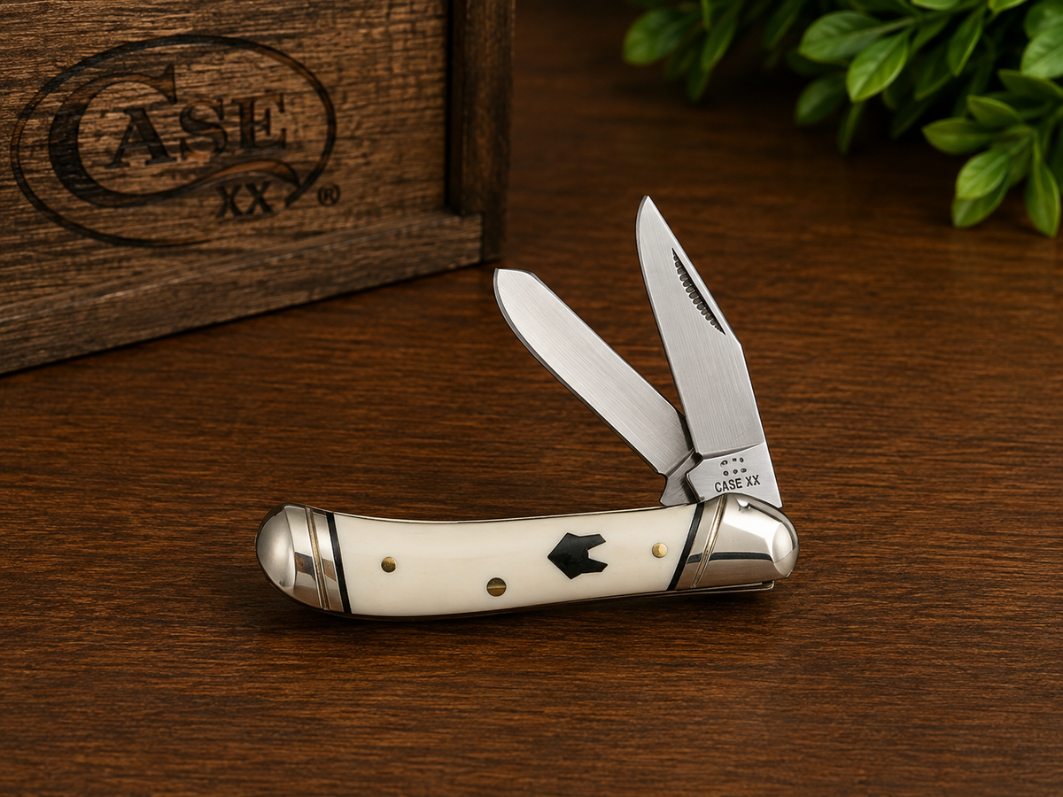 Rough Ryder Arctic Fox Two-Blade Folding Knife – White Micarta - #0348