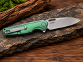 Kubey Tityus KB360B Green Titanium Framelock Folding Knife