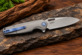 Kubey Tityus KB360A Gray Titanium Framelock Folding Knife