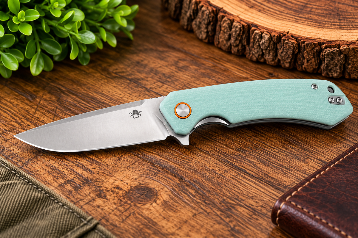 Klaken Ridge J146 Satin D2 Folding Knife – Seafoam/Satin