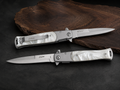Tiger-USA White Pearloid Stiletto – 4” Blade – 1065 Surgical Steel - #0079