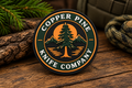 Copper Pine Knife Company Signature PVC Morale Patch – Forest Green & Copper