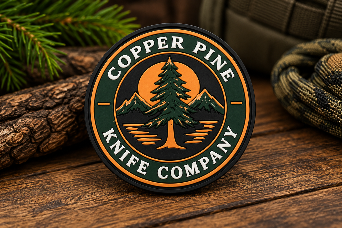 Copper Pine Knife Company Signature PVC Morale Patch – Forest Green & Copper