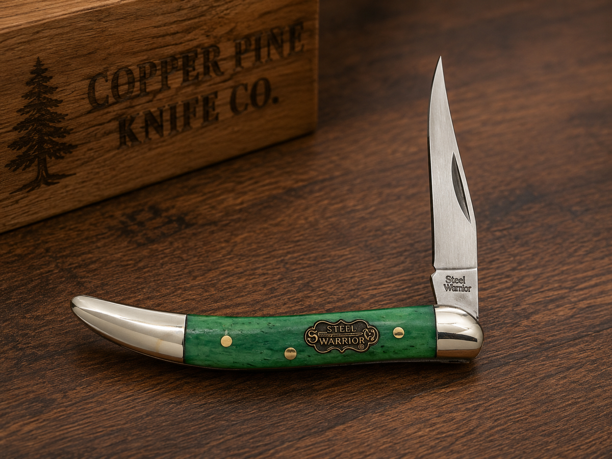 Frost Cutlery Steel Warrior Green Traditional Pocket Knife - #0327