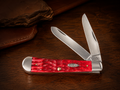 Case XX Dark Red Bone Peach Seed Jig Trapper - #0123