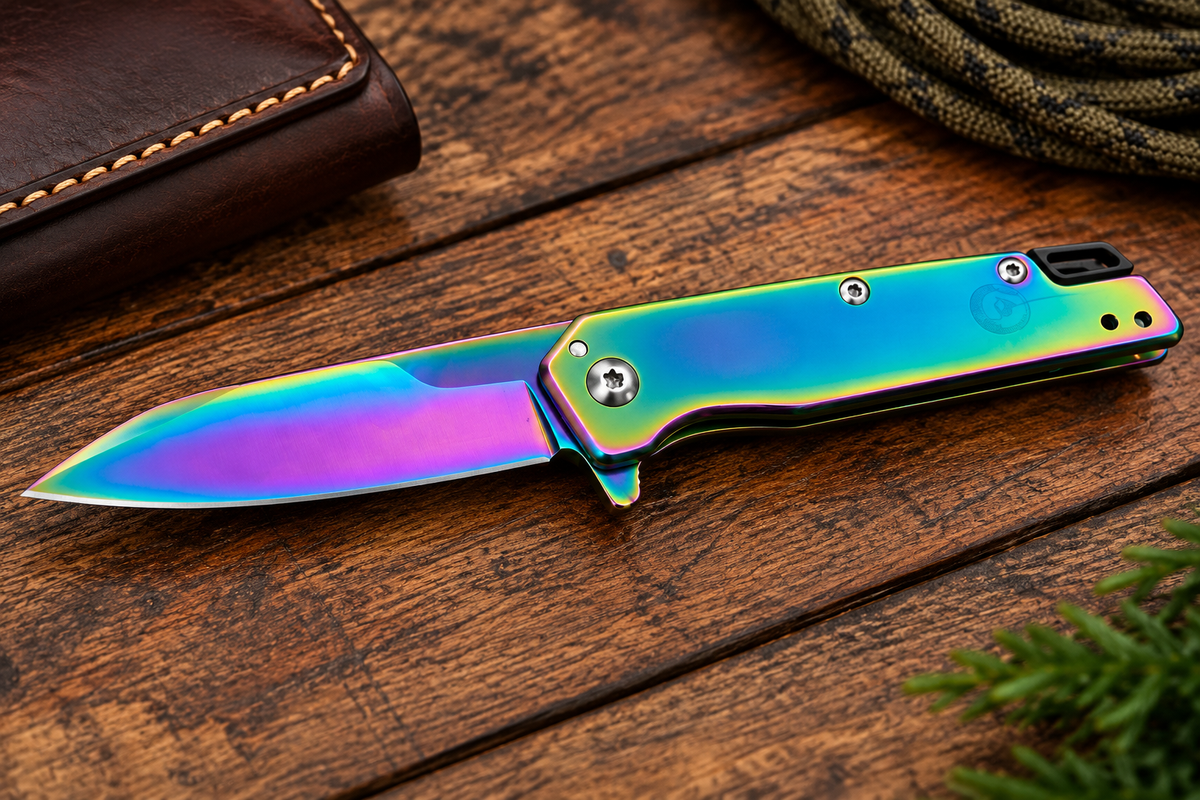 Kershaw Chive 1600VIB Rainbow Titanium-Oxide Assisted Folding Knife – Discontinued