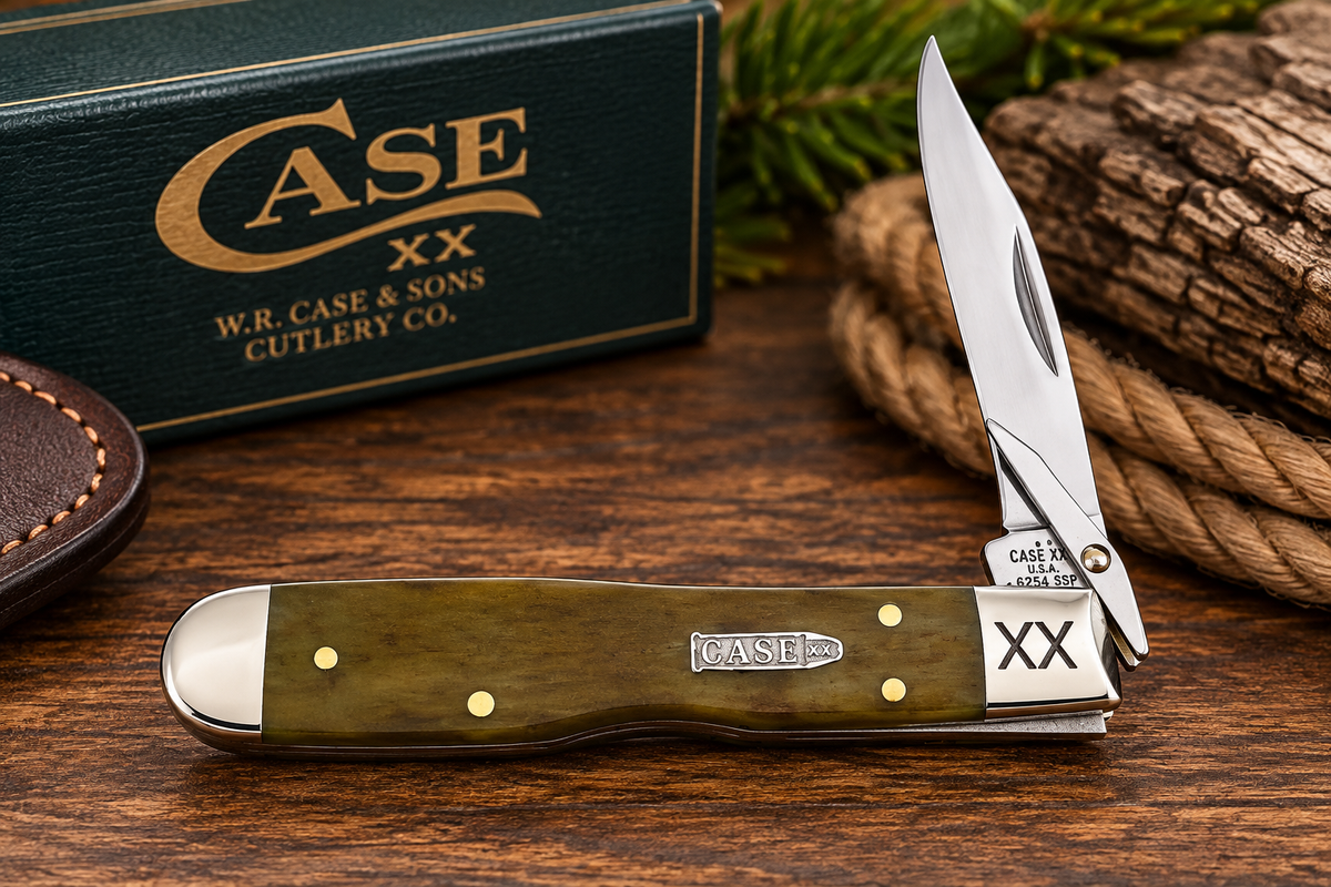 Case XX Antique Bone Cheetah Cub – Swing Guard Lockback Pocket Knife