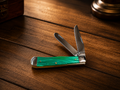 Case XX John Deere Smooth Green Pearl Kirinite Mini Trapper – Tru-Sharp Stainless - #0039