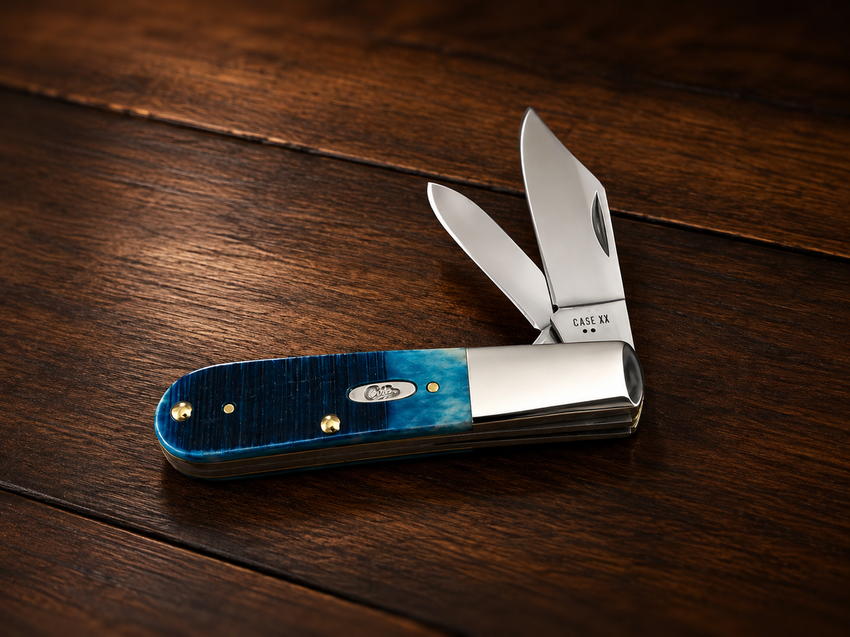 Case XX Caribbean Blue Bone Barlow – Sawcut Jig – 2 Blade – #25581 - #0230