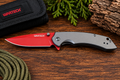 WarTech Red Blade & Gray Handle EDC Folding Knife