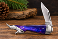 Purple Pearl Lady Leg Traditional Pocket Knife – Polished Bolsters
