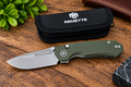 Remette Olive Green EDC Folding Knife – Satin Blade