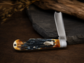 Rough Ryder Stag Bone One-Arm Razor – Traditional Folding Pocketknife - #0218