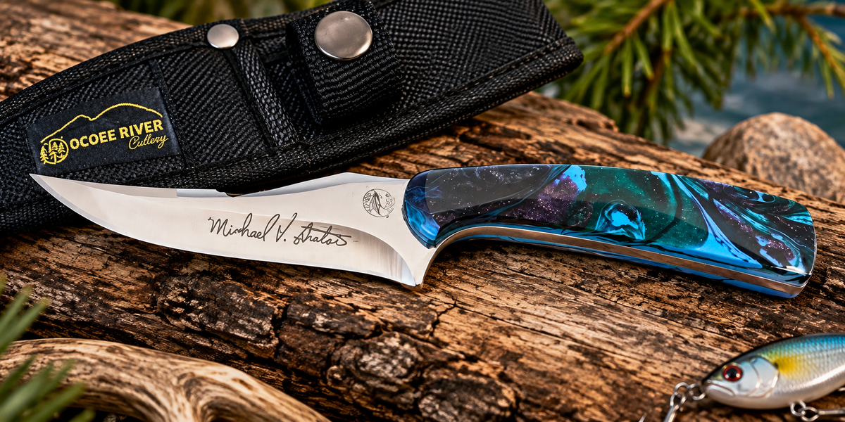 Ocoee River Cutlery Michael Prater Signature Fixed Blade Knife – Multicolor