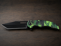 Green Camo Tactical Assisted Folding Knife – Black Tanto Blade - #0147