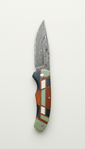 Damascus steel gentleman's blade with mosaic handle